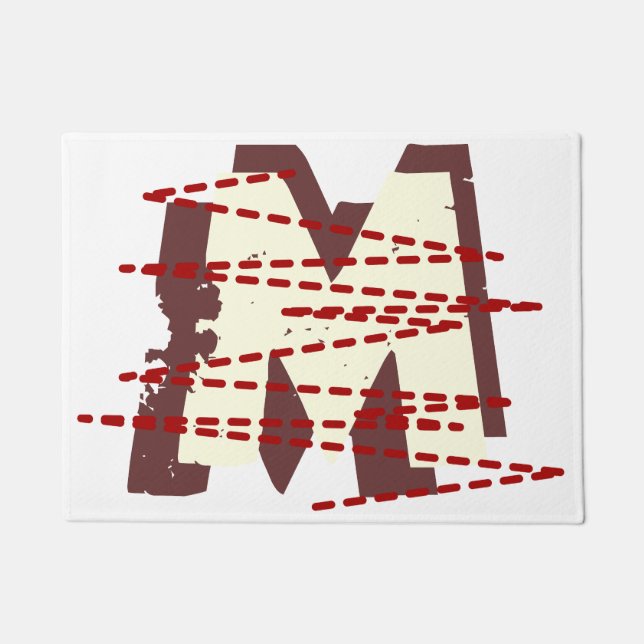  Urban Grunge Distressed Monogram Letter Deurmat (Voorkant)