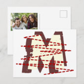  Urban Grunge Distressed Monogram Letter Feestdagenkaart (Voorkant / Achterkant)