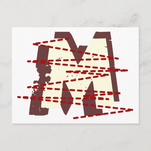  Urban Grunge Distressed Monogram Letter Feestdagenkaart (Voorkant)