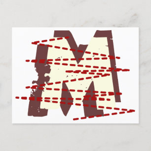  Urban Grunge Distressed Monogram Letter Feestdagenkaart