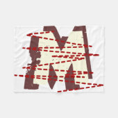 Urban Grunge Distressed Monogram Letter Fleece Deken (Voorkant (Horizontaal))
