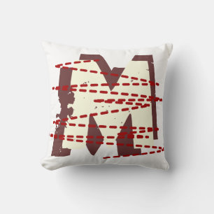 Urban Grunge Distressed Monogram Letter Kussen