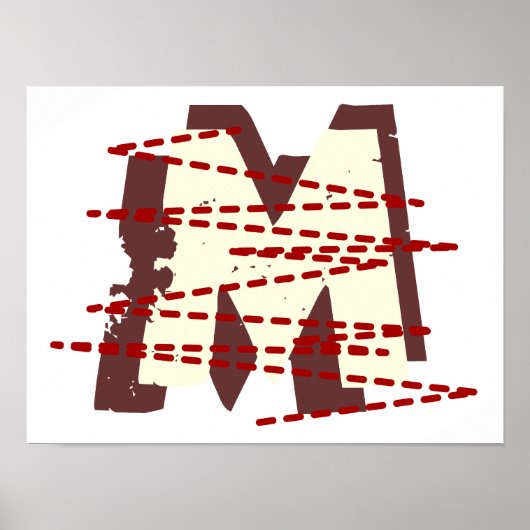  Urban Grunge Distressed Monogram Letter Poster (Voorkant)
