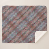 Urban Grunge gevlekte blauwe rode strepen Sherpa Deken (Voorkant (horizontaal))