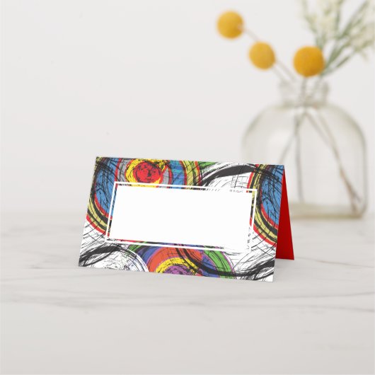 Urban Grunge Graffiti Swirls Dinner Party Plaatskaartje (Voorkant)