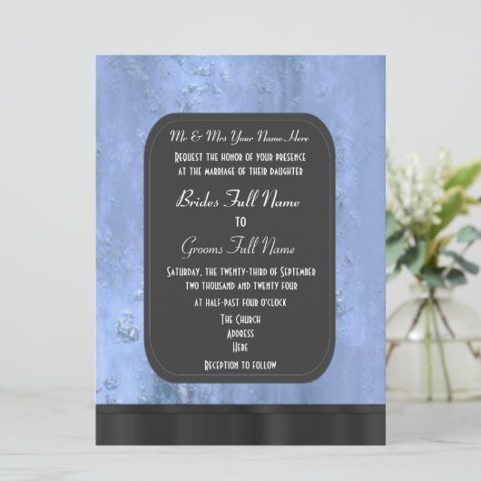 Urban grunge krijtbord stijl alternatieve bruiloft kaart (Staand voorkant)