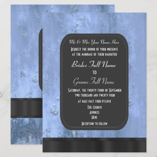 Urban grunge krijtbord stijl alternatieve bruiloft kaart (Voorkant / Achterkant)