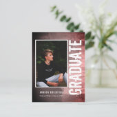 Urban Grunge Photo Afstuderen Uitnodiging Briefkaart (Staand voorkant)