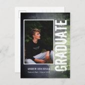 Urban Grunge Photo Afstuderen Uitnodiging Briefkaart (Voorkant / Achterkant)