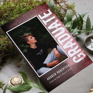 Urban Grunge Photo Afstuderen Uitnodiging Briefkaart