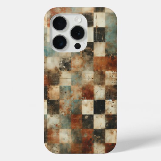 Urban Grunge Schachbrett Telefoonhoes - Artistiek  Case-Mate iPhone Case (Achterkant)