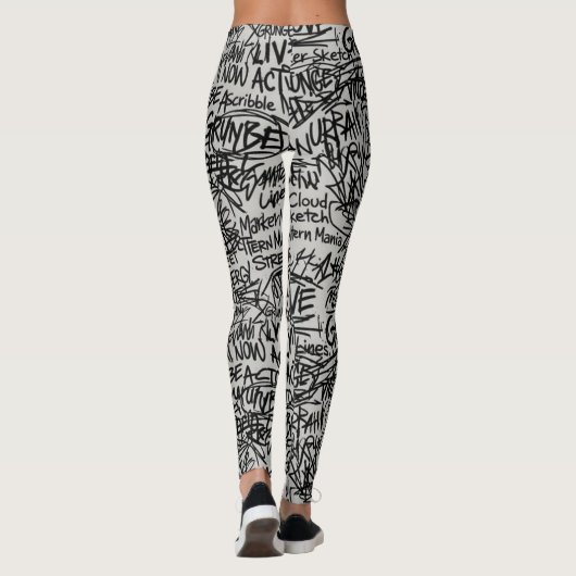 Urban Grunge Scribble  Leggings (Achterkant)