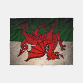 Urban Grunge Wales Flag Fleece Blanket Deken (Voorkant (Horizontaal))