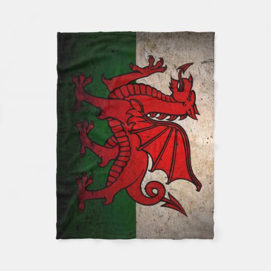 Urban Grunge Wales Flag Fleece Blanket Deken (Voorkant)