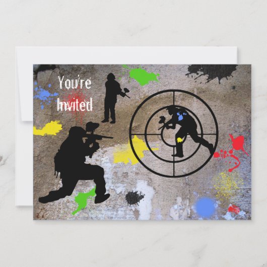 Urban Guerilla Paintball Je bent uitgenodigd Kaart (Voorkant)