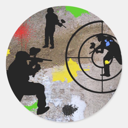 Urban Guerilla Paintball Ronde Sticker (Voorkant)