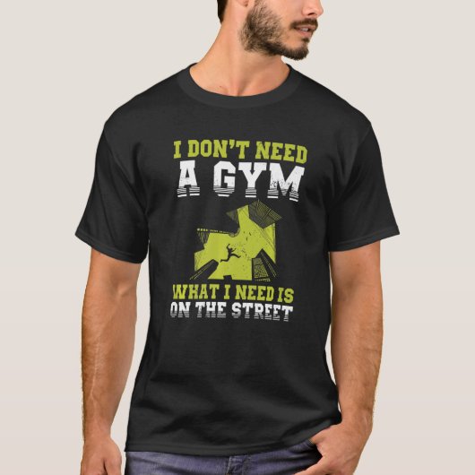 Urban Gymnast Wall Running Design for Traceur Park T-shirt (Voorkant)