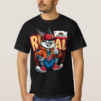 Urban Hare Vibes – Straatkwise Konijn in Cali Stij T-shirt