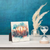 "Urban Harmony: Een stadsgezicht in aquarel" Fotoplaat (Insitu)