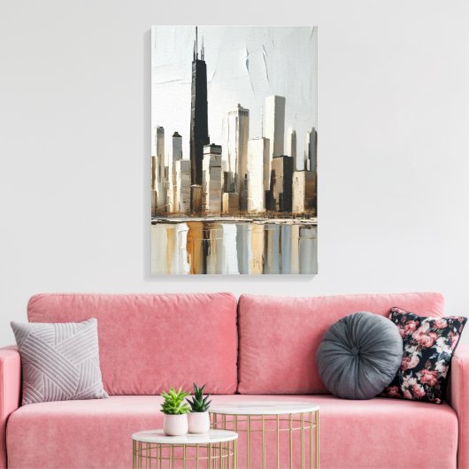 Urban Harmony Minimalistisch stadsbeeld Canvas Afdruk (Insitu (Woonkamer))
