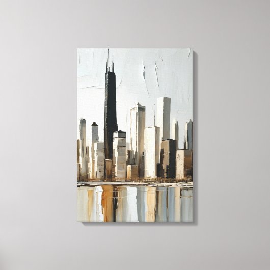 Urban Harmony Minimalistisch stadsbeeld Canvas Afdruk (Voorkant)