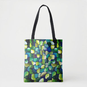 Urban hedendaags Abstract groen patroon Tote Bag
