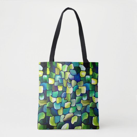 Urban hedendaags Abstract groen patroon Tote Bag (Voorkant)