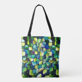 Urban hedendaags Abstract groen patroon Tote Bag (Achterkant)