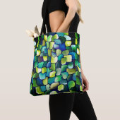 Urban hedendaags Abstract groen patroon Tote Bag (Dichtbij)
