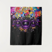 Urban Hip Hop Club Muziek DJ Luidsprekers Achtergr Wandkleed (Voorkant)