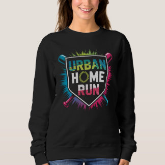 Urban Home Run honkbal T-shirt ontwerp, Kleurrijk 