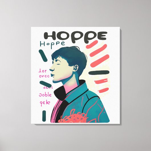 Urban Hope - Abstract Portrait Illustration Canvas Afdruk (Voorkant)
