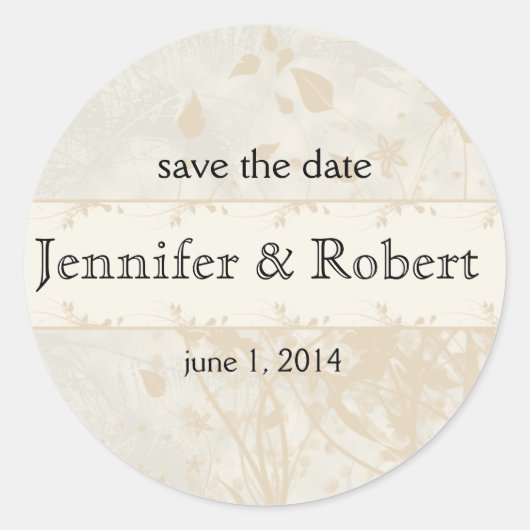  Urban in Ivoor en Houtskool Envelop Seal Ronde Sticker (Voorkant)