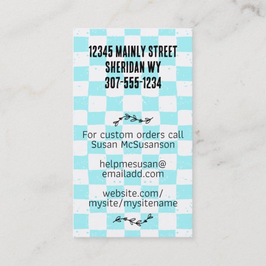 Urban Indie Comic Pastry Chef Baking Frosting B... Visitekaartje (Achterkant)