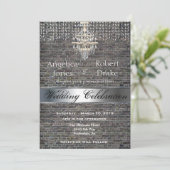 Urban Industrial Warehouse Brick Wedding Invite Kaart (Staand voorkant)
