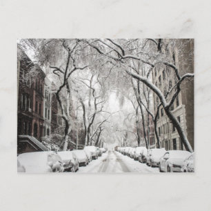 Urban-kerstsneeuw in Brooklyn NY Briefkaart