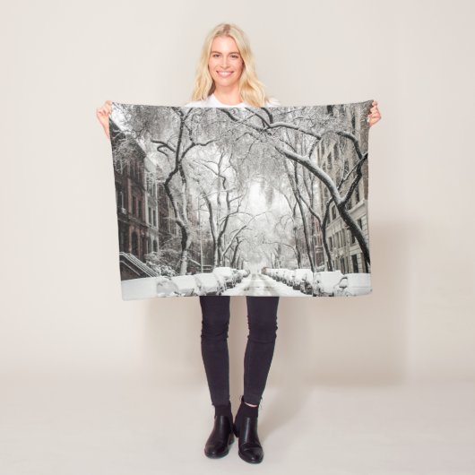 Urban-kerstsneeuw in Brooklyn NY Fleece Deken (In situ)