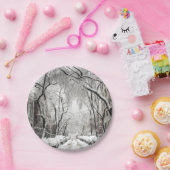 Urban-kerstsneeuw in Brooklyn NY Papieren Bordje (Feest)