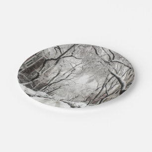 Urban-kerstsneeuw in Brooklyn NY Papieren Bordje