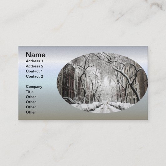 Urban-kerstsneeuw in Brooklyn NY Visitekaartje (Voorkant)