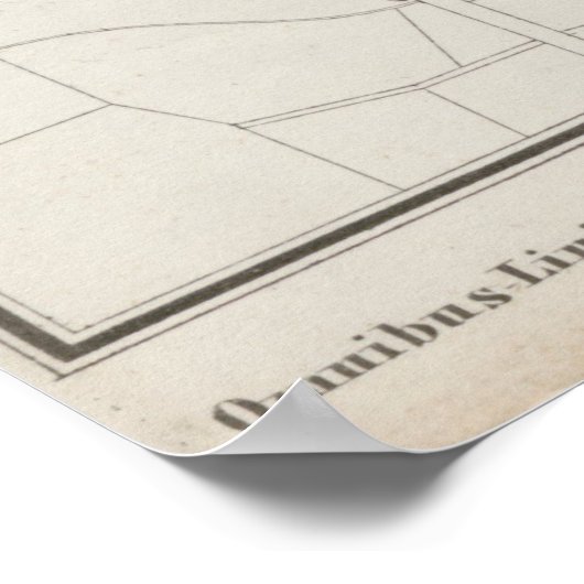 Urban Layout Plan of Berlin from 1847, German Map Poster (Hoek)