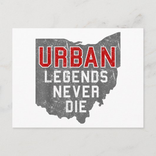 Urban Legends Never Die State of Ohio Verdrietig Briefkaart (Voorkant)