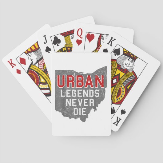 Urban Legends Never Die State of Ohio Verdrietig Pokerkaarten (Achterkant)