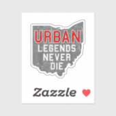 Urban Legends Never Die State of Ohio Verdrietig Sticker (Vel)