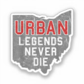Urban Legends Never Die State of Ohio Verdrietig Sticker (Voorkant)
