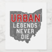 Urban Legends Never Die State of Ohio Verdrietig Wijn Etiket (Enkel label)