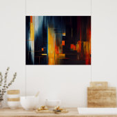 Urban Lights Abstract Geometry Poster (Keuken)