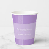 Urban Lila Violet Tartan Monogram Papieren Bekers (Achterkant)