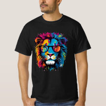 Urban Lion: Graffiti kleurrijke T-shirt kunst