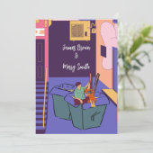 Urban Love Graffiti Muren, Noodle Boxen Bruiloft Kaart (Staand voorkant)